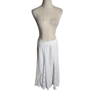 Alfred Dunner White Crochet Panel Midi Skirt